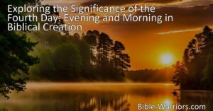 Explore the significance of the fourth day in the biblical creation story. Understand the meaning of evening and morning and the cyclical nature of time. Discover God's order