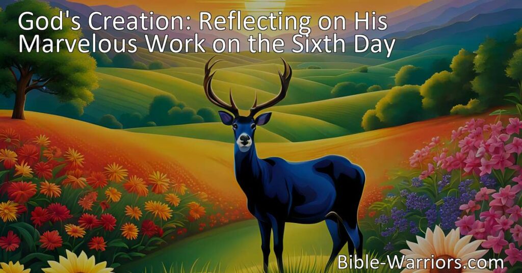 Discover the marvel of creation on the sixth day. Reflect on God's imaginative work