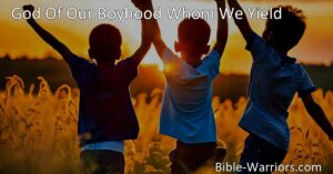 Discover the hymn "God Of Our Boyhood Whom We Yield