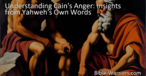 Discover the profound lesson of Cain's anger and insights from Yahweh's own words. Learn to manage and address your emotions for a transformative journey.