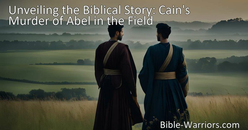 Unveiling the Biblical Story: Learn about Cain's murder of Abel and the dangers of jealousy. Discover valuable lessons applicable even today.