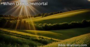 "When O King Immortal: Triumph over Death and the Promise of New Life. Experience the incredible victory of Jesus Christ over death and embrace the hope of everlasting life. Hail the King Immortal and find joy in His triumph!"