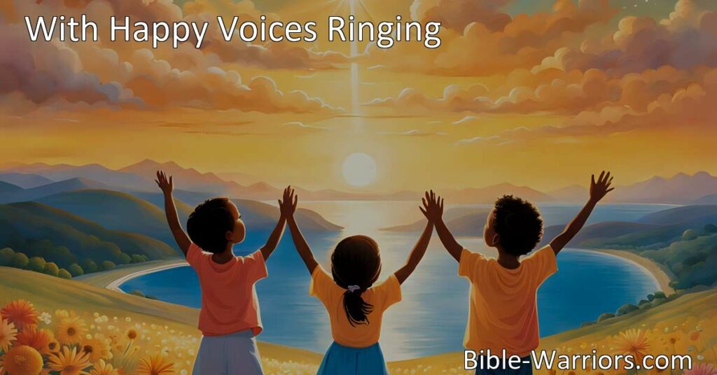 "With Happy Voices Ringing: A Hymn of Gratitude and Worship. Join us in celebrating the beauty of the world and expressing our joy and gratitude to the Lord. Discover the power of true worship and living a life of praise.