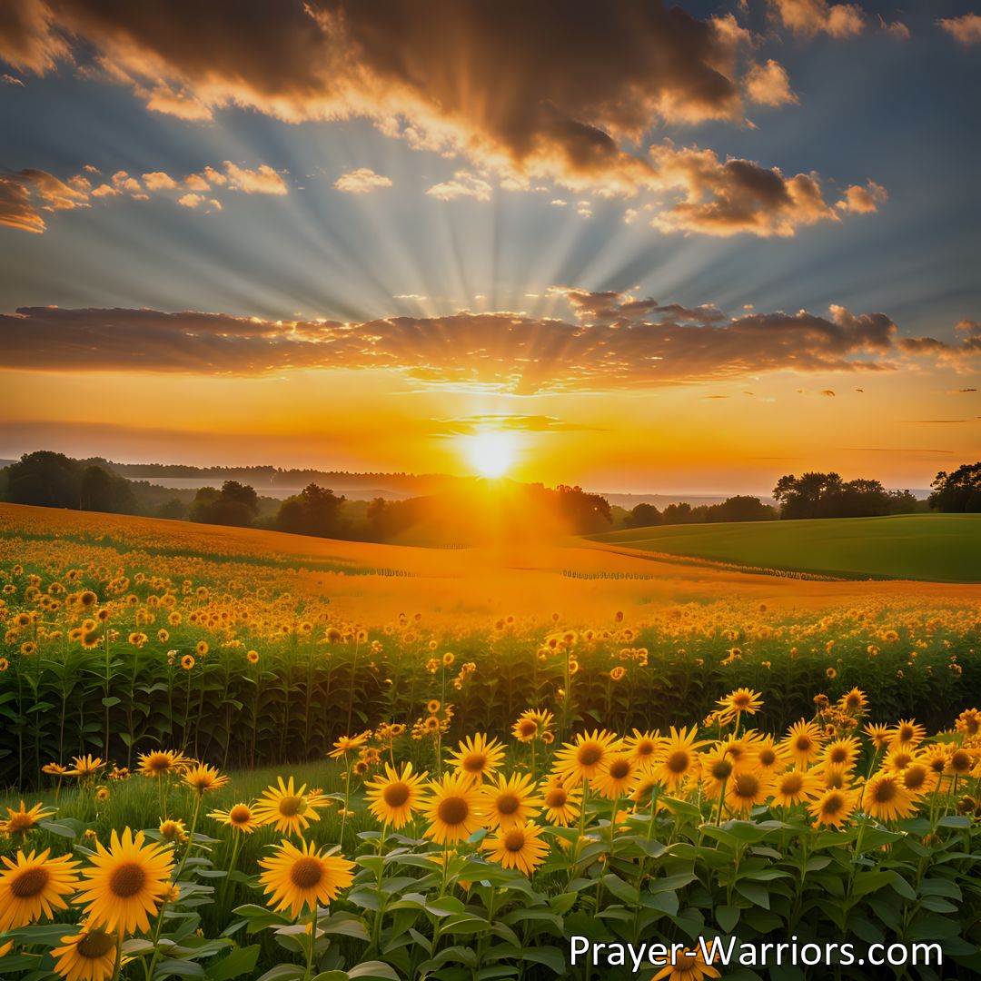 Freely Shareable Hymn Inspired Image Let The Golden Sunlight In Your Heart: Find joy and strength in Jesus' love. Let his golden sunlight bring blessings, conquer sin, and shine in your life.