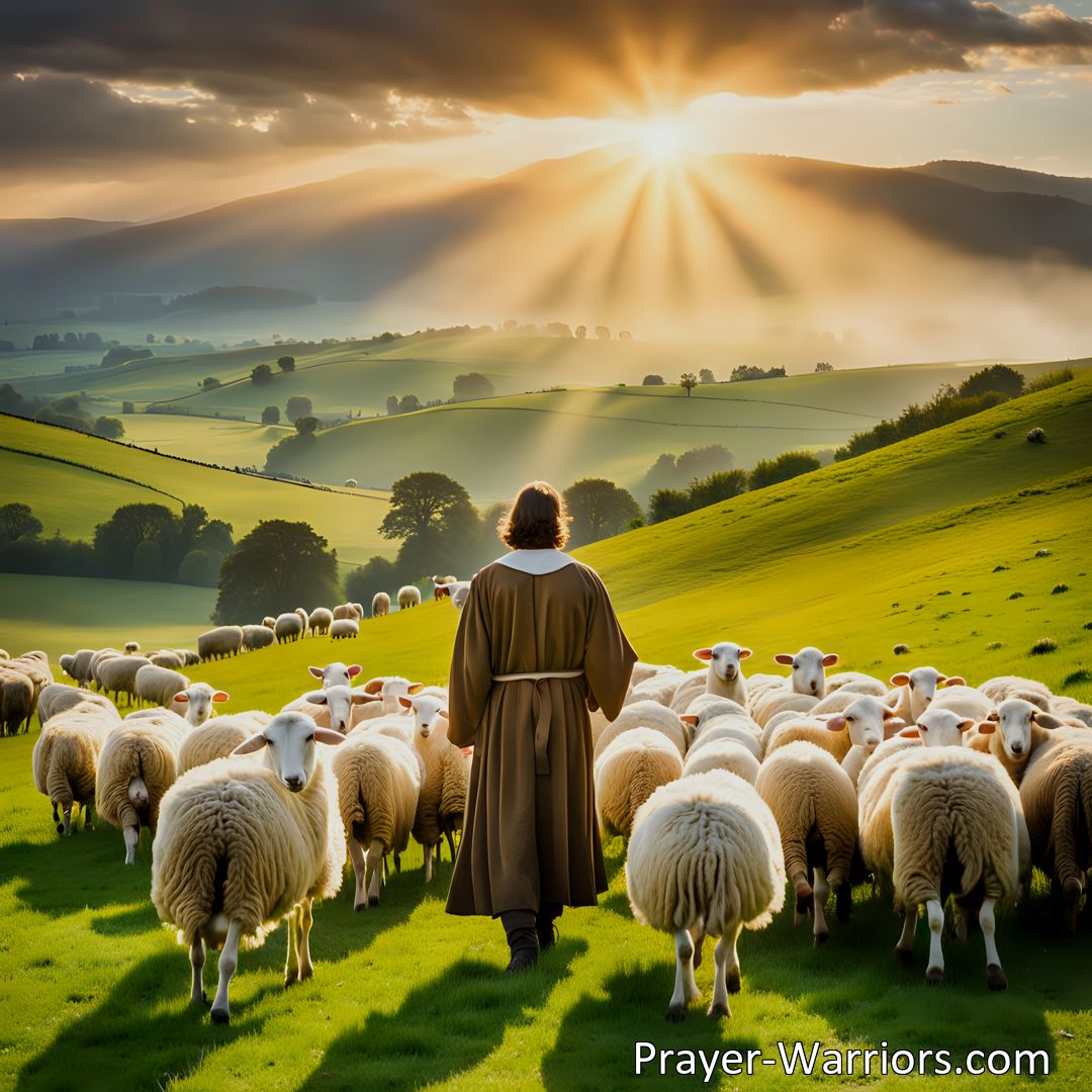 Freely Shareable Hymn Inspired Image Let Us The Sheep By Jesus Named: A Hymn of Thankfulness and Praise. Discover the joy of living as Jesus' sheep and expressing gratitude for His mercy and redemption. Join in offering hallelujahs and anticipate eternal praise in His presence.