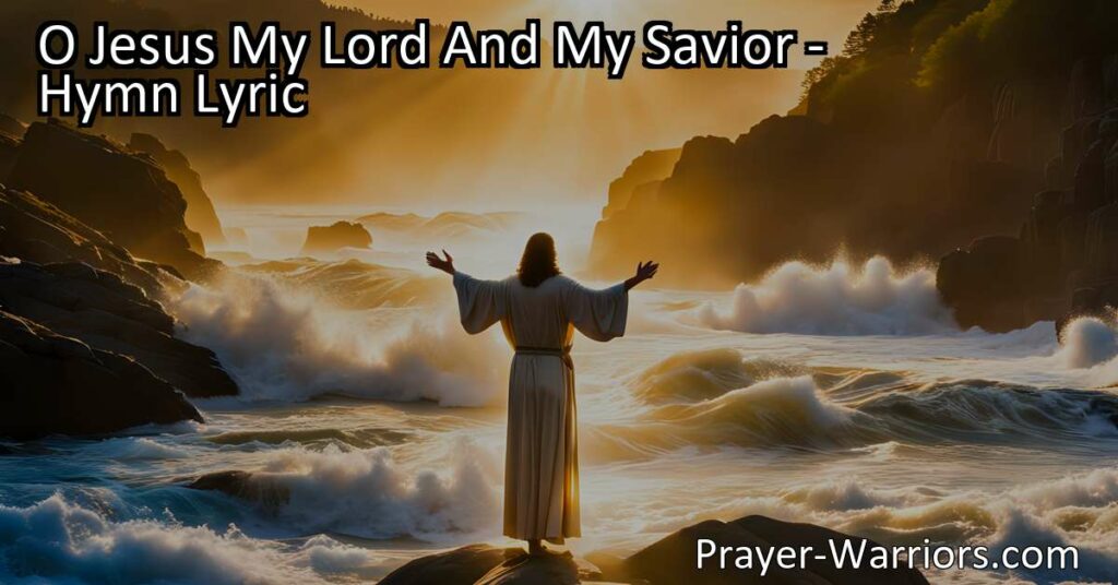 Draw closer to Jesus with the beautiful hymn "O Jesus My Lord And My Savior." Experience His love and find peace in His presence. Let this powerful song inspire you to seek a deeper connection with your Lord and Savior.