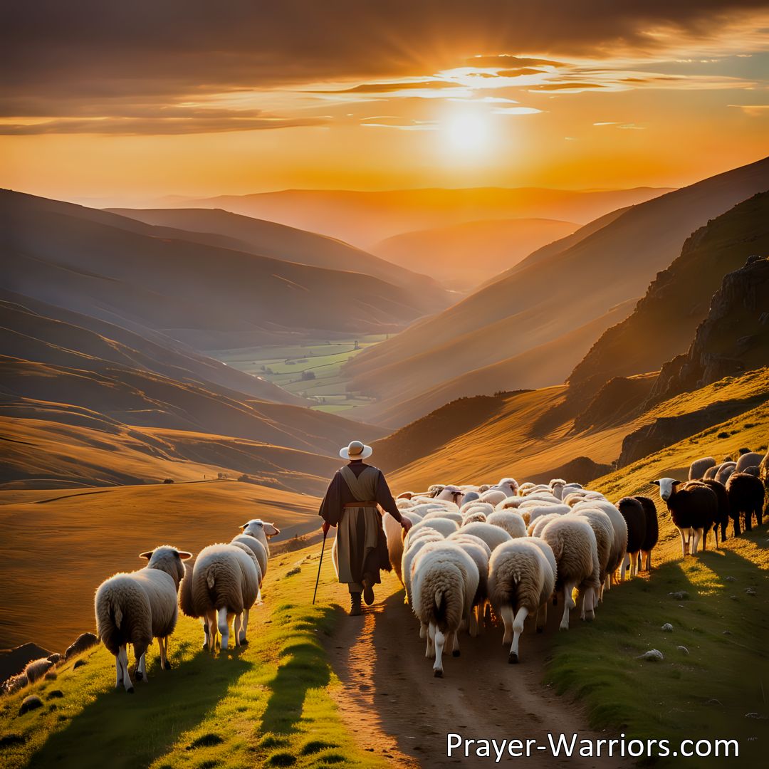 Freely Shareable Hymn Inspired Image Experience the Unwavering Love and Care of the Shepherd of Love. Find Guidance, Salvation, and Hope. Answer His Call Today.