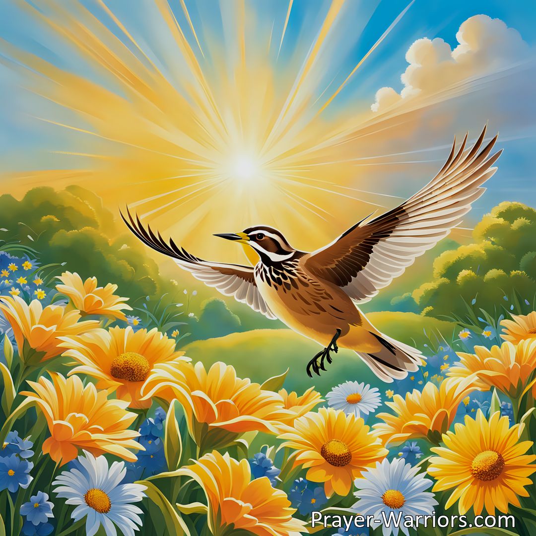 Freely Shareable Hymn Inspired Image Experience the joy of spring with The Skylark Sings the Joyous News hymn. Celebrate the arrival of sunny days and share the blessings of the season. Join the Skylark girls in spreading joy and gratitude.
