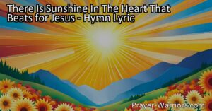 Experience the sunshine in your heart that beats for Jesus. Find joy