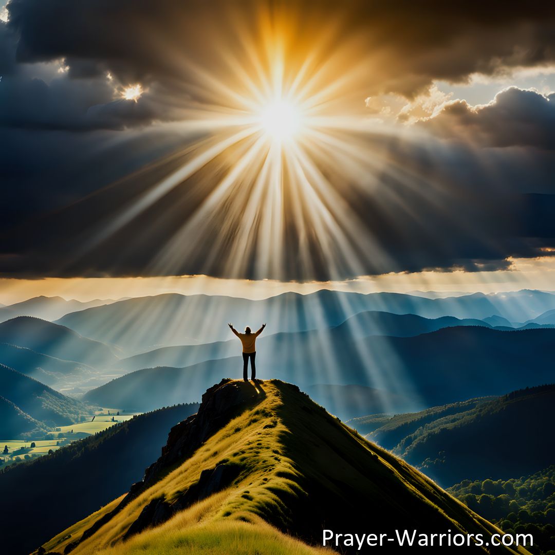 Freely Shareable Hymn Inspired Image Find hope and joy in the midst of challenges with After Clouds We See The Sun. Embrace faith, trust in God's timing, and discover solace and joy in every trial. Experience the sun after the clouds.