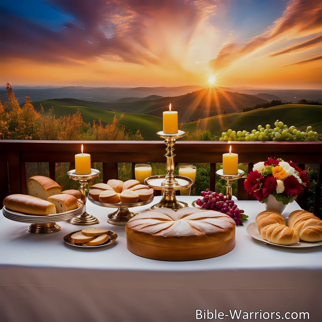 Freely Shareable Hymn Inspired Image Experience the Grace and Transformative Power of Blest Feasts Of Love Divine. Discover the Meaning and Significance behind Communion and God's Unconditional Love for You.