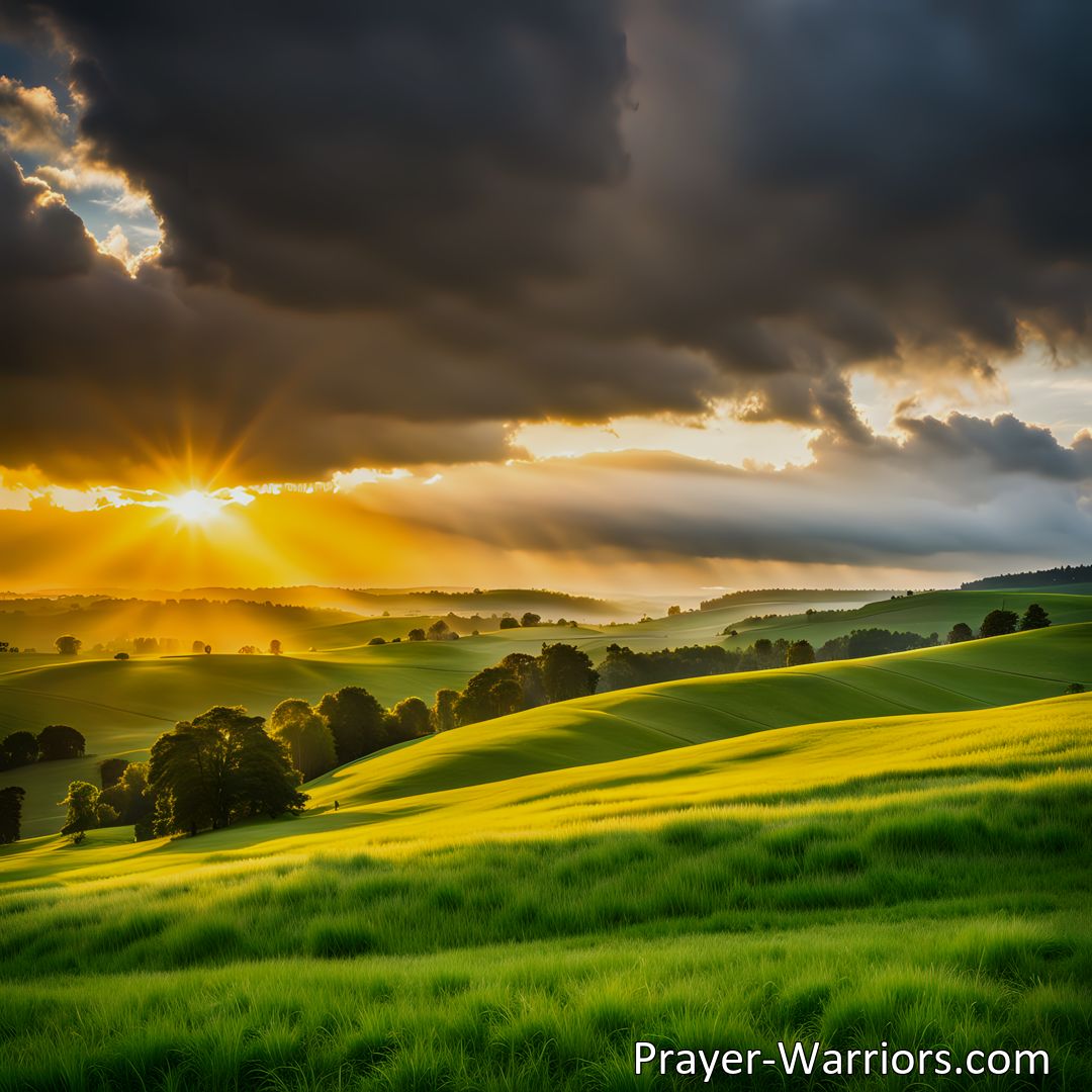 Freely Shareable Hymn Inspired Image Find hope and joy in life's challenges with Cometh Sunshine After Rain. Embrace God's love and trust His plan for brighter days ahead. Overcome sorrow and find solace in His presence. Persevere, for relief and renewed strength await. Experience the beauty of hope after the storm.