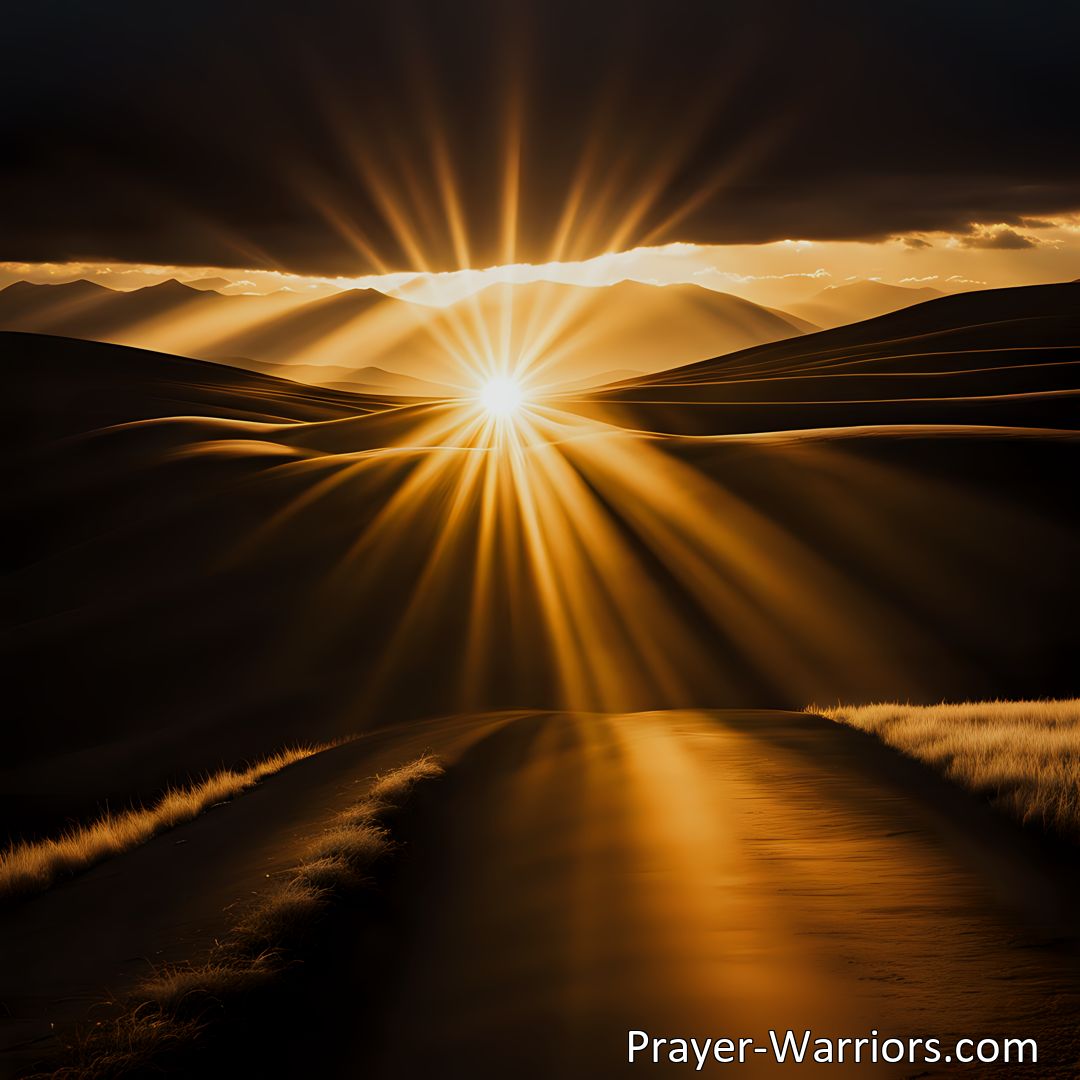 Freely Shareable Hymn Inspired Image Discover the power of the gospel sunshine and its transformative effects. Share its light with others who long for the day. Let the gospel dwell within your soul and brighten the lives of those in darkness.