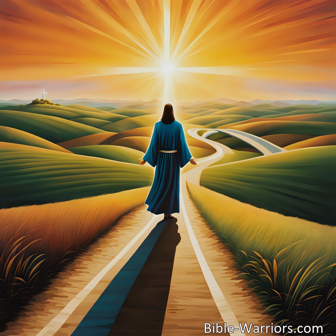 Freely Shareable Hymn Inspired Image Follow The Path of Jesus: Discovering Purpose, Guidance, and Fulfillment in His Example. Embrace His love, find direction, and make a difference in the world. Start your journey today.