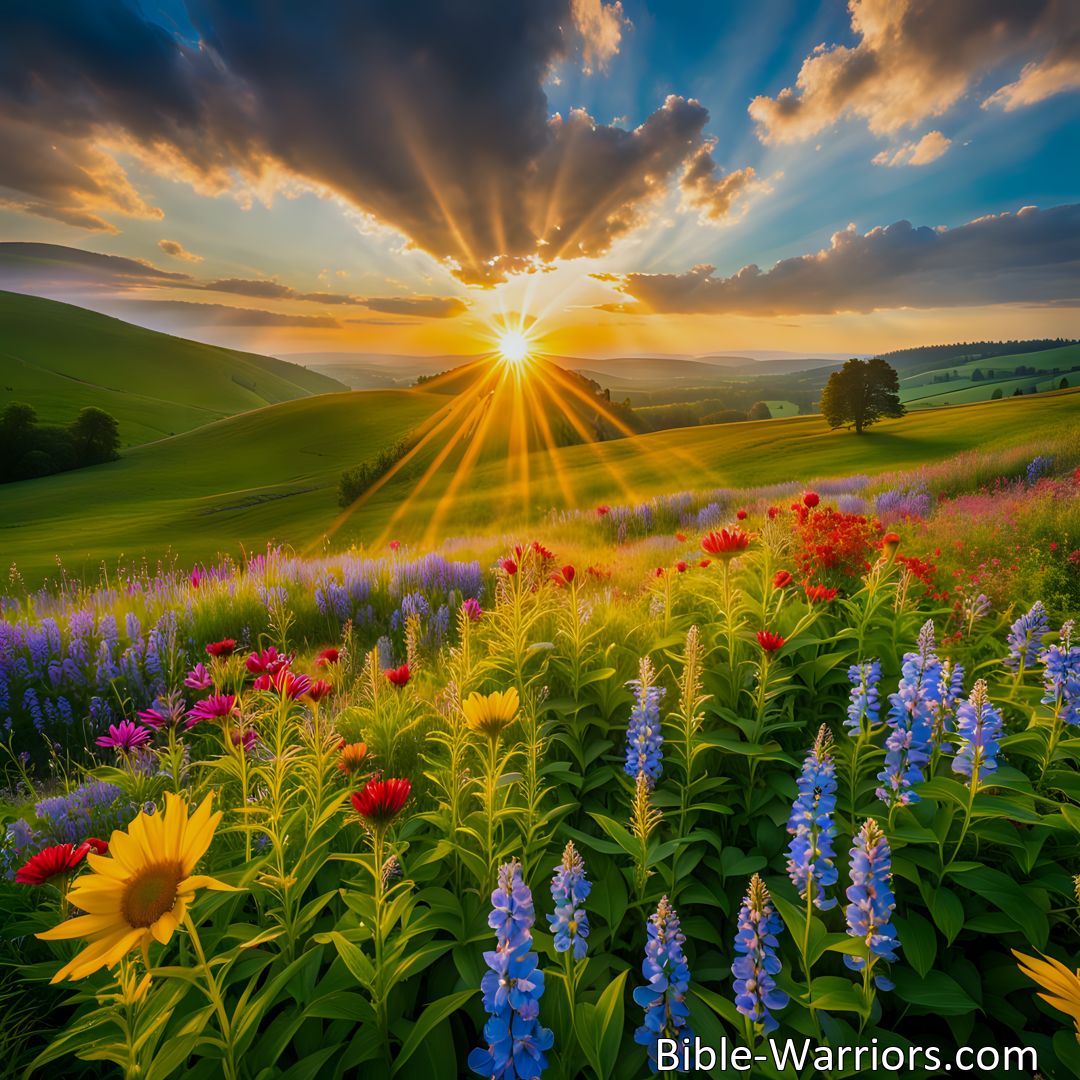 Freely Shareable Hymn Inspired Image Gather Up The Sunbeams All Along Life's Way: Embrace positivity and spread joy as you journey through life. Keep a glad song ringing in your heart for a fulfilling and rewarding life.