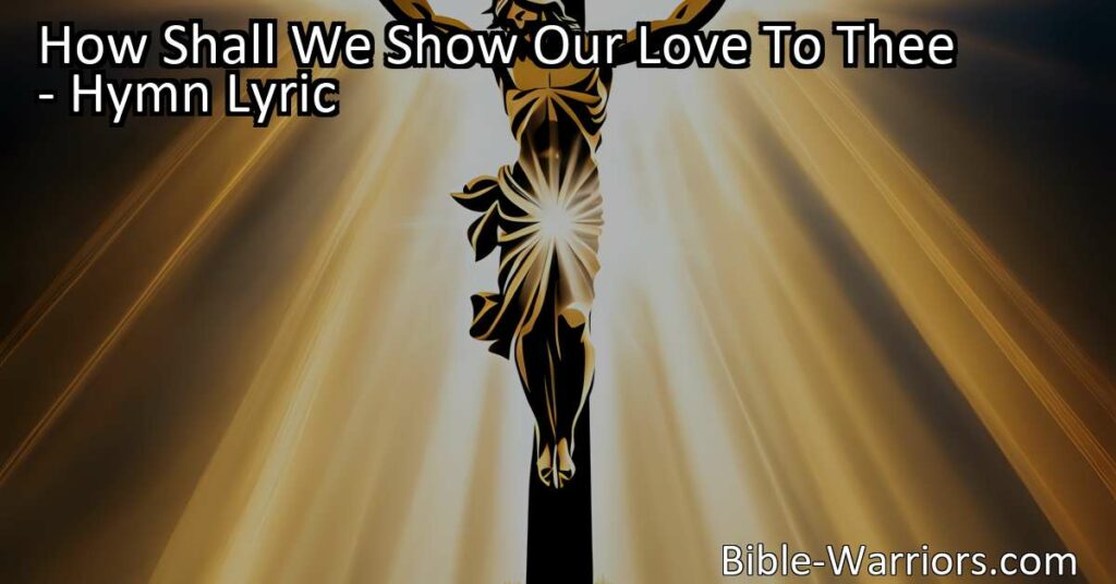 How to express our love for God? This hymn explores the importance of loving one another as a way to honor God's love for us. Embrace the challenge of showing love to God and His family