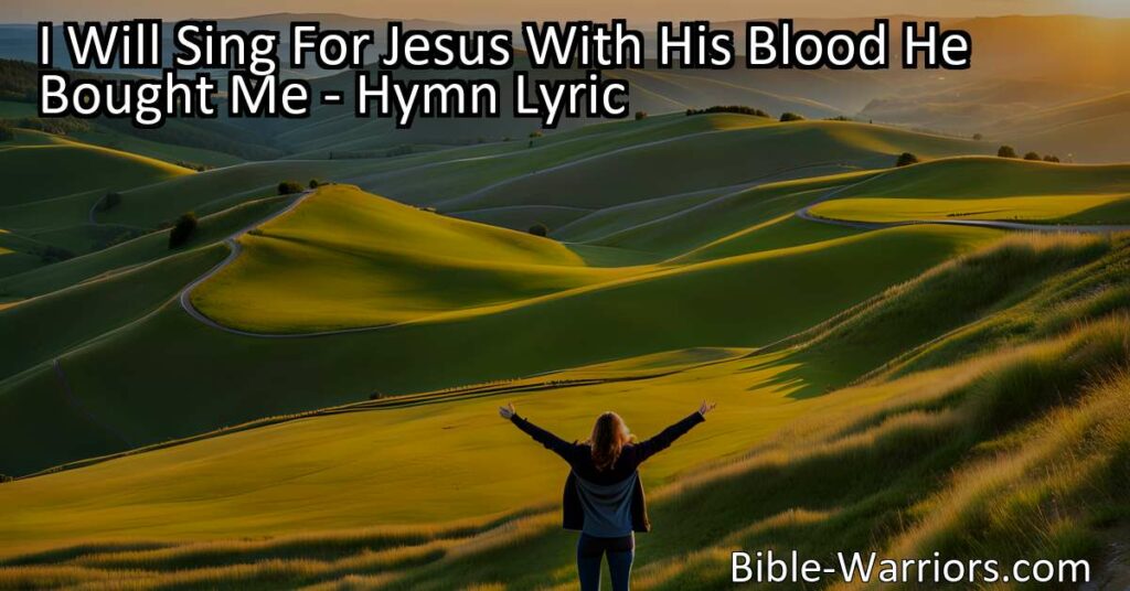 Sing for Jesus with His blood as our salvation. This hymn celebrates His love and guiding hand throughout our journey. Sing and tell His story of redemption.