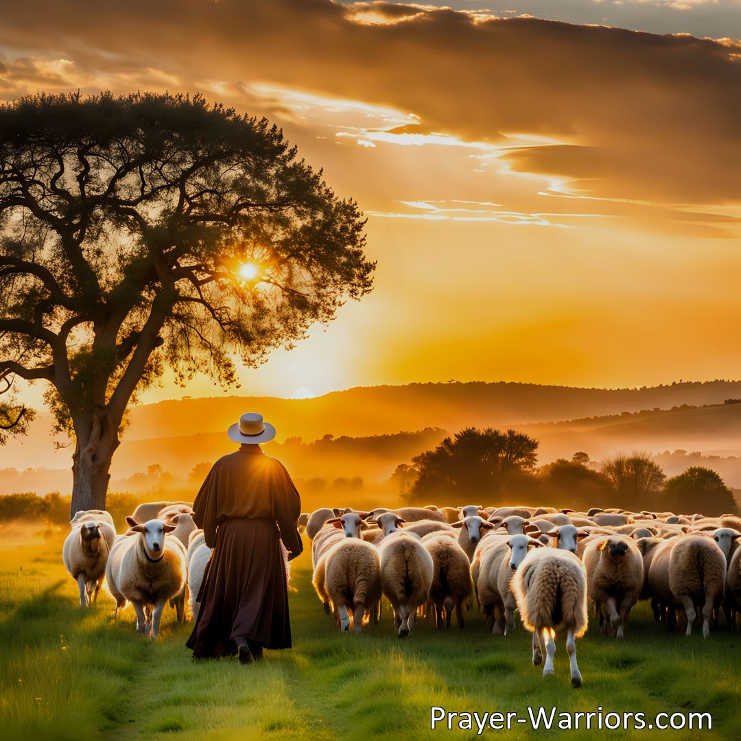 Freely Shareable Hymn Inspired Image Jesus The Loving Shepherd: A Call to Find Rest and Safety Enter the fold of safety with Jesus, the loving Shepherd. Experience His unwavering love and find rest in His comforting embrace. Respond to His call and discover true peace.