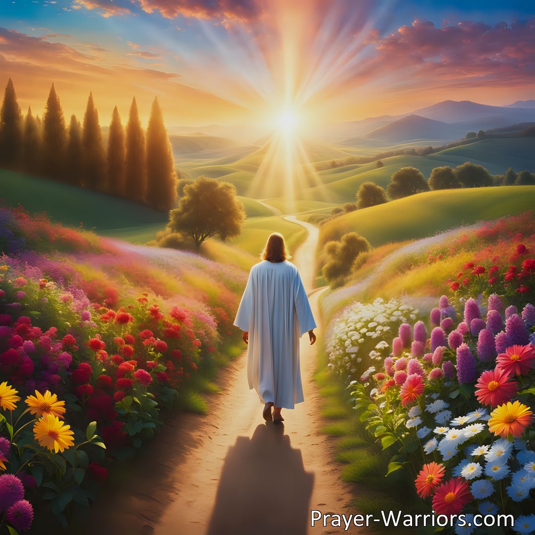 Freely Shareable Hymn Inspired Image Experience Comfort and Strength in Jesus' Presence - Jesus Will Walk With Me Down Through The Valley. Find solace in knowing that Jesus is by your side, guiding and supporting you through life's challenges.