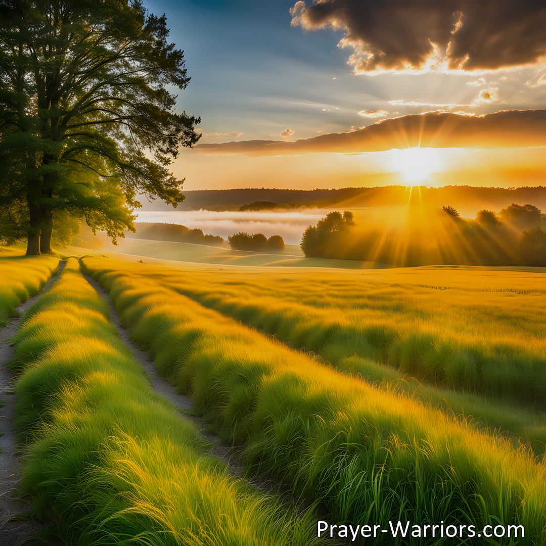 Freely Shareable Hymn Inspired Image Let The Golden Sunlight Shine Into Your Heart: Embrace Positivity & Overcome Obstacles. Transform your life with the incredible power of positivity.