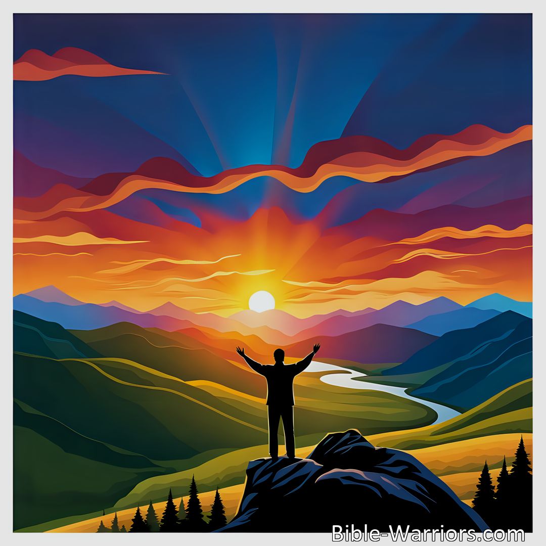 Freely Shareable Hymn Inspired Image Find comfort and well-being on every sunny mountain with the righteous. Embrace faith and hope in the hymn 'On Every Sunny Mountain' for a fulfilling life.