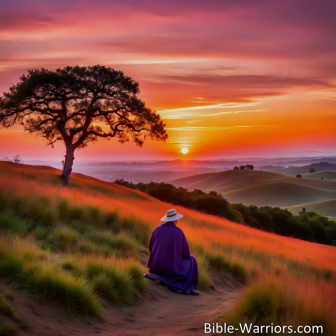 Freely Shareable Hymn Inspired Image Over The Hills The Sun Is Setting: Embrace the Nearer Home Journey. Find solace in the twilight as one day closer to our ultimate destination. Celebrate the progress and cherish each day.