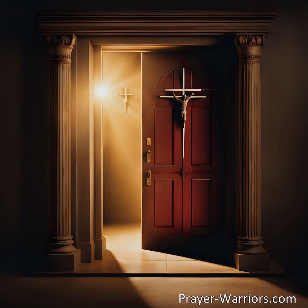 Freely Shareable Hymn Inspired Image Discover the power of opening your heart as a stranger, the blessed Savior, knocks at the door of your soul. Embrace love, acceptance, and transformation. Open the door and let the Savior in.