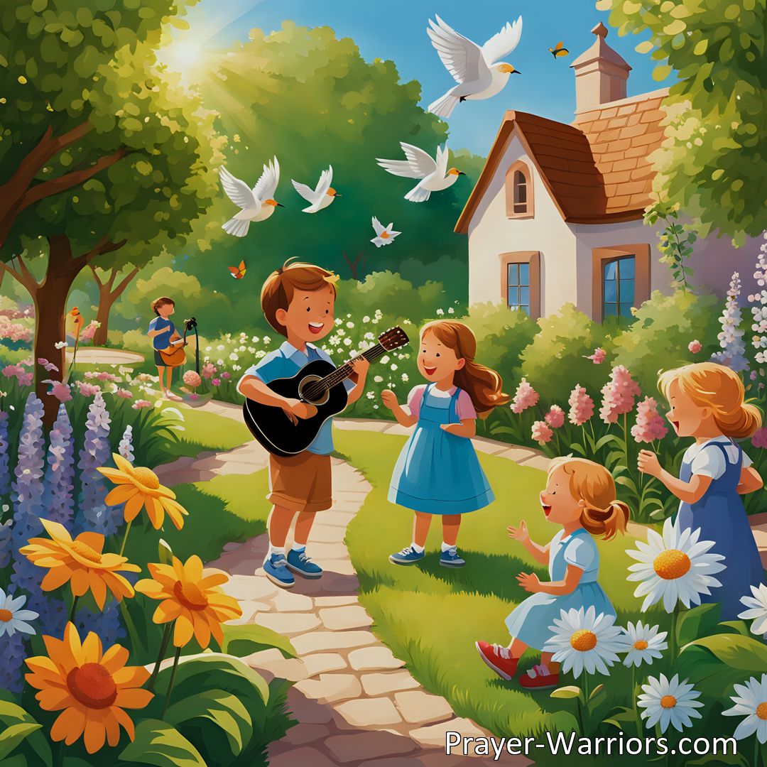 Freely Shareable Hymn Inspired Image Experience the beauty of nature as flowers awaken, refreshed by morning dew. Witness the bond between children and their mothers, a love that brings warmth to the heart. Trust in God's guidance and unfailing love.