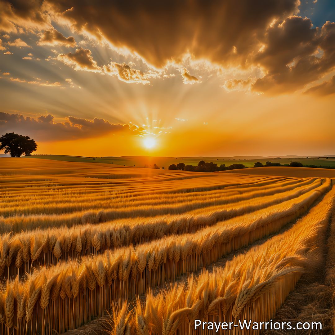 Freely Shareable Hymn Inspired Image Discover the divine calling to work in the harvest, gathering sheaves for Jesus. Find purpose, joy, and unity as you persevere, serve alongside others, and lay up treasure for eternity. (152 characters)