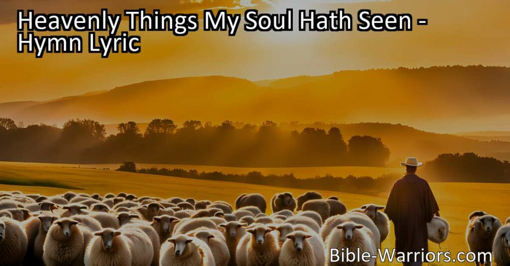 Experience the Joy and Guidance of Heavenly Encounters with God's Love. Find solace and peace in the midst of life's challenges. Seek the Shepherd's unconditional love and return to the path of righteousness. Discover the hidden treasures of His Word and let love take root in your life. Choose the narrow way and experience the fullness of God's presence and love. Hold onto these heavenly things and be transformed by His unfailing love.