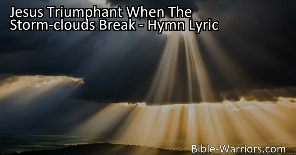 Discover the triumph of Jesus in the midst of life's storms. Find hope and solace as His loving voice guides you through troubles. Experience His triumph over sin and witness His glory in the last triumph of grace. Choose to walk with Him and live in His victorious love.