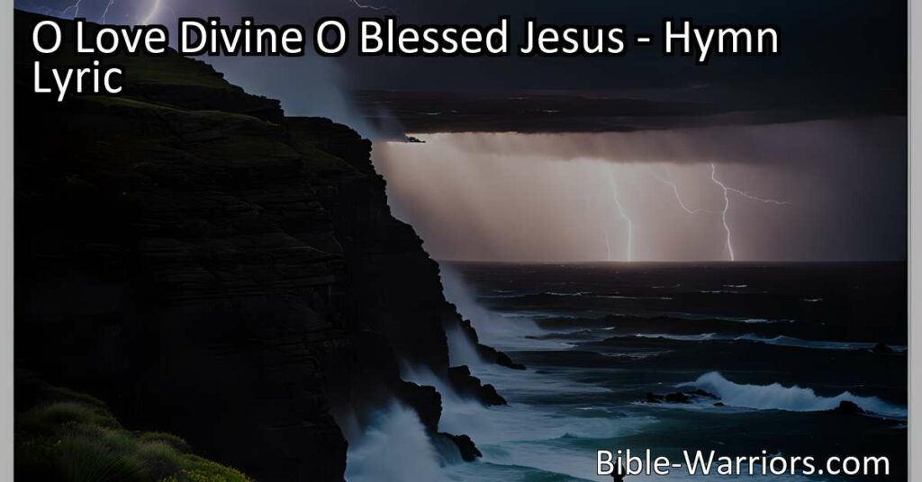 Find solace and rest in the divine love of Jesus. Sing praises through life's challenges and find peace in His boundless blessings. O Love Divine O Blessed Jesus.