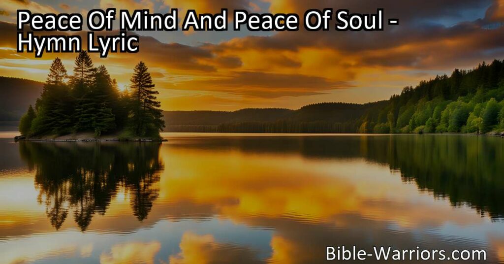 Experience peace of mind and soul through faith in Christ. Discover true peace that the world can never give. Find release from sin and abide in sweet peace.