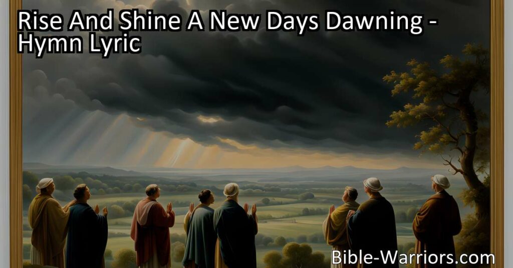 Embrace the chance for positive change with "Rise and Shine A New Days Dawning." Discover the power to make a difference and create a better world every day.