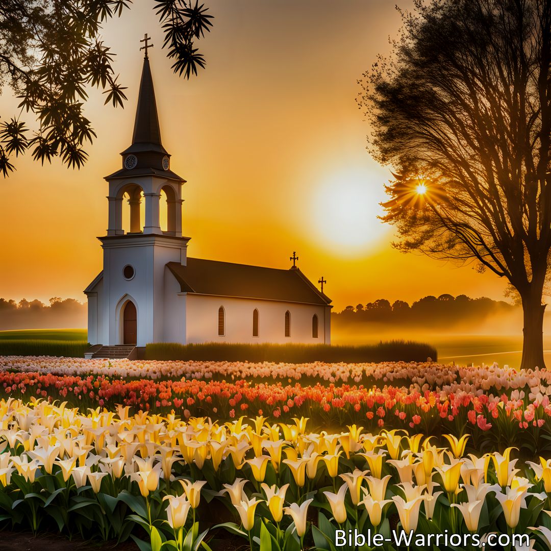 Freely Shareable Hymn Inspired Image Experience the joy and warmth of a world filled with sunshine. Let the vibrant rays scatter the gloom and bring new beginnings. Embrace the beauty of Eastertide and celebrate the triumph of light over darkness.