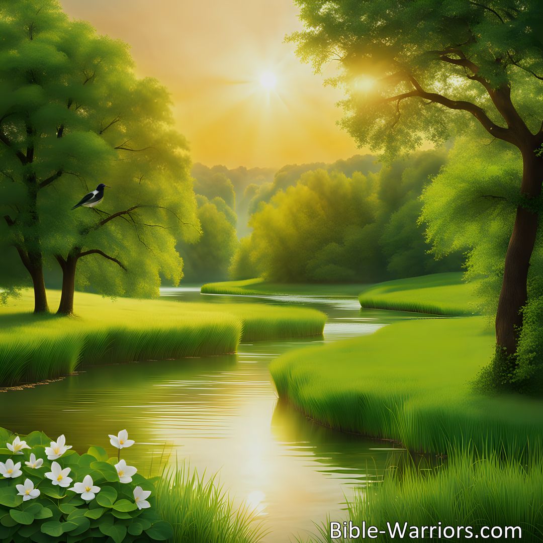 Freely Shareable Hymn Inspired Image Discover the joy and peace of The Healing Waters, where sins are forgiven and bliss is known. Find solace and rest in this sacred place of love and rejuvenation.