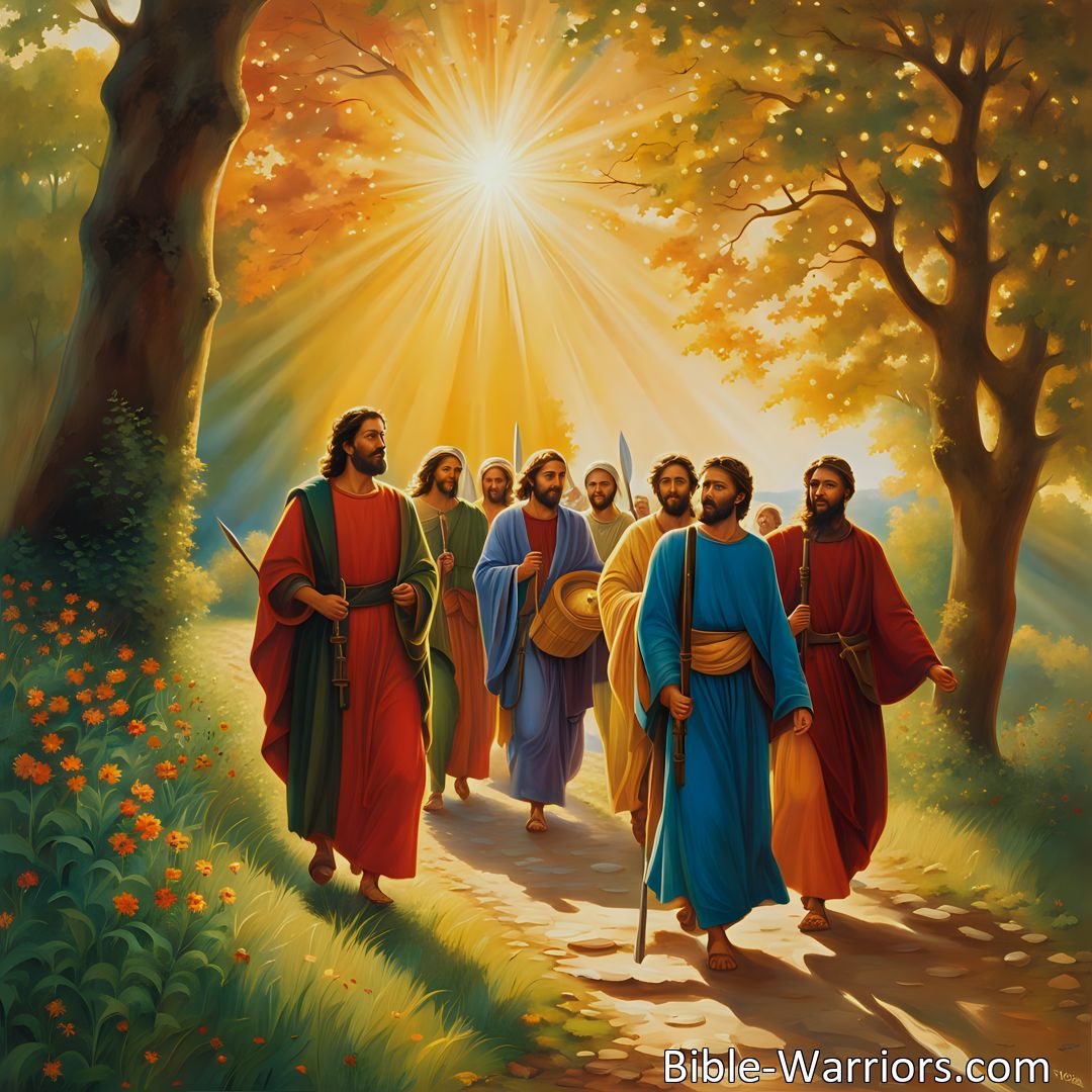 Freely Shareable Hymn Inspired Image Experience the Joy of Walking in the Pathway of the Just Amidst Beams of Brilliant Sunlight. Embrace the Journey Towards Ultimate Fulfillment and Find Strength in Jesus's Guidance. Trust in His Love and Conquer Any Challenge Along the Way.