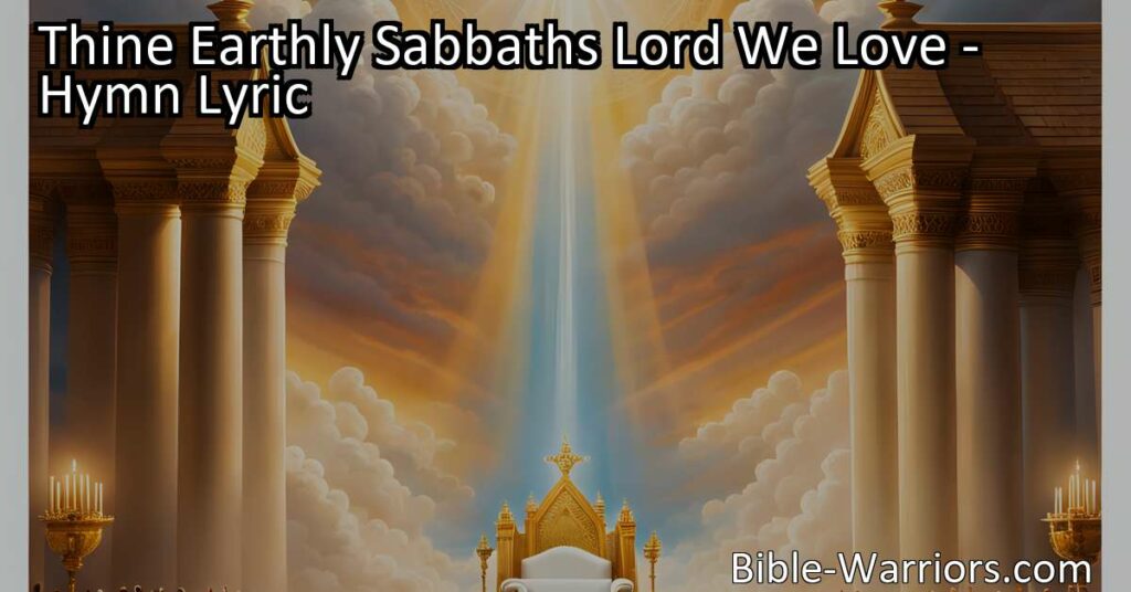 Discover the longing for true rest in a higher realm beyond earthly Sabbaths. Find solace in the promise of a nobler rest above. Embrace the desire for eternal peace and joy.