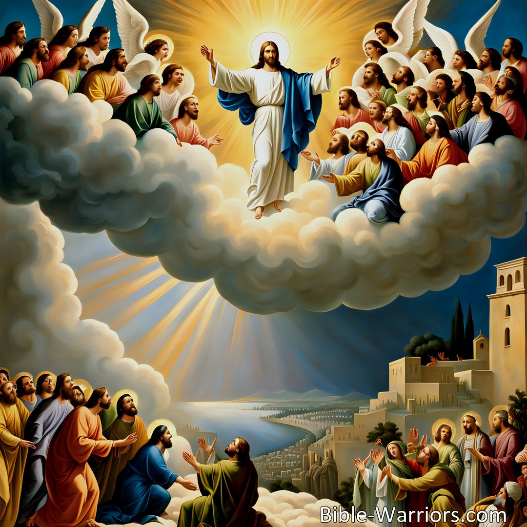 Freely Shareable Hymn Inspired Image Discover the profound message of the hymn When on Clouds of Glory, Jesus Comes Again. Explore the anticipation, emotions, and questions it raises about our faith and relationship with Jesus. Join the joyful anticipation of His triumphant return.