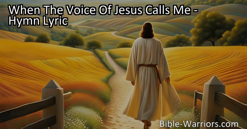 Discover the power of Jesus' voice and the hope it brings. Embrace a journey of faith and find comfort in His guidance through life's challenges. When The Voice Of Jesus Calls Me: A Journey of Faith and Hope to the Pearly Gates.