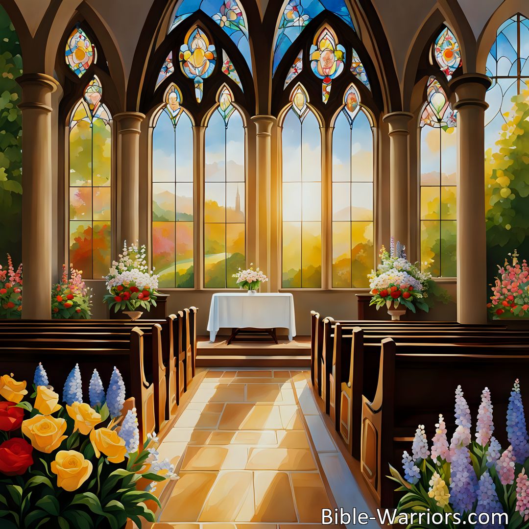 Freely Shareable Hymn Inspired Image Discover the joy and love we find in our sacred place of worship. Experience the power of prayer, baptism, the altar, and the Word of God. Join us in singing praises and longing for heaven. We Love The Place, O God - a hymn of adoration.