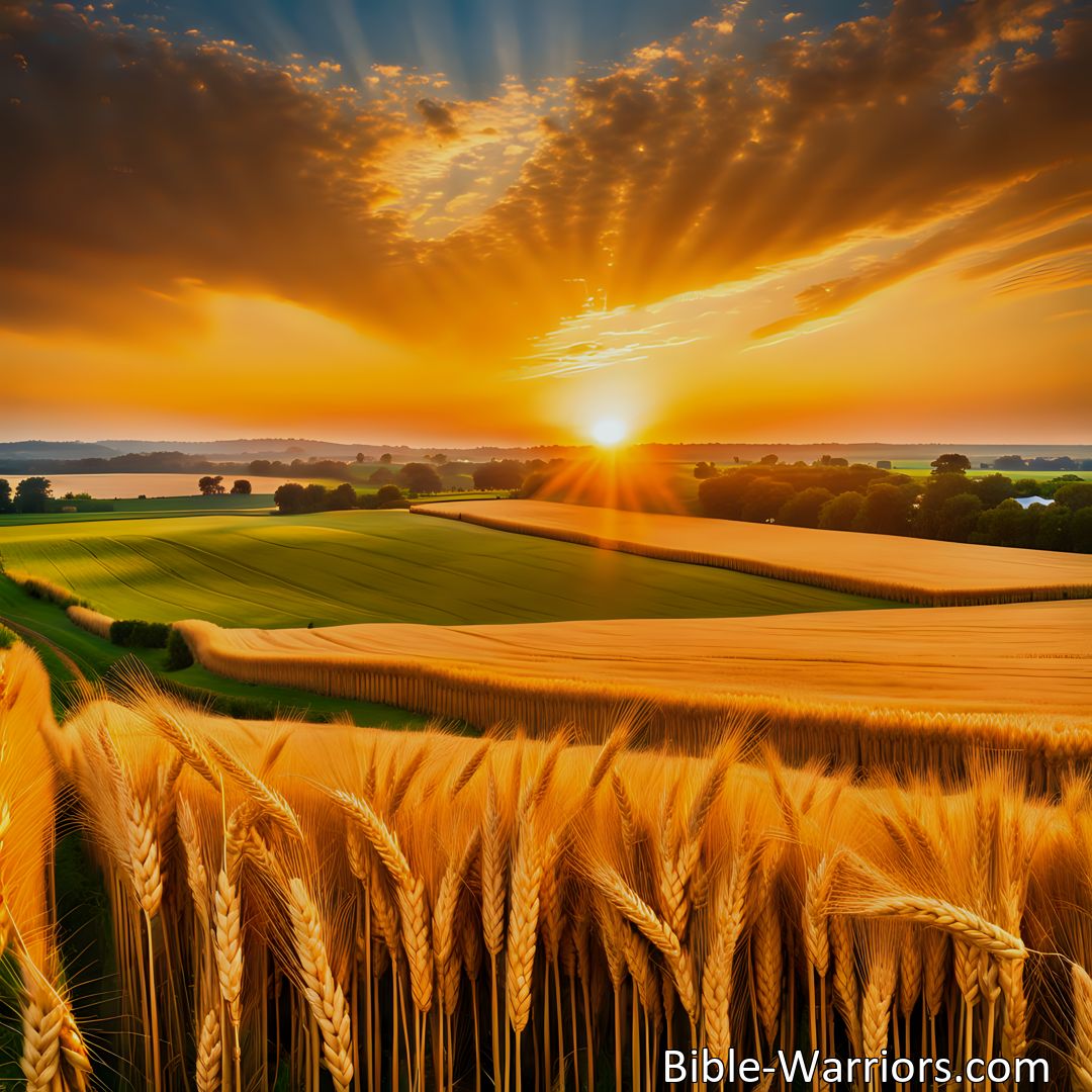 Freely Shareable Hymn Inspired Image Embrace the beauty of life's opportunities with Glowing In The Sunlight hymn. Step out, work hard, and gather the beautiful golden grain. Harvest joy and fulfillment.