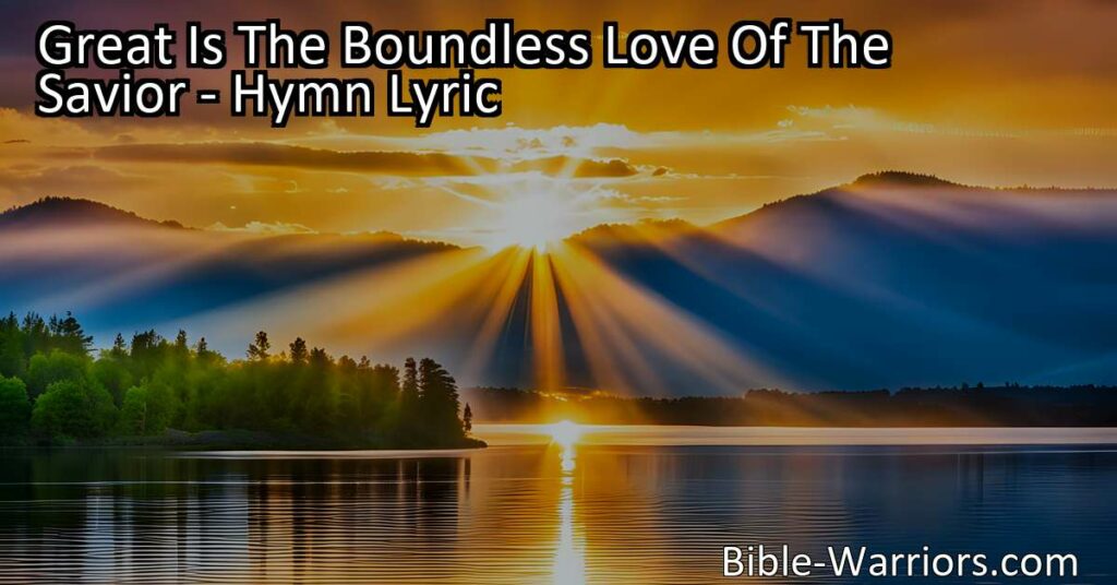 Embrace the boundless love and forgiveness of Jesus. Let His love wash over you and transform your life. Find peace