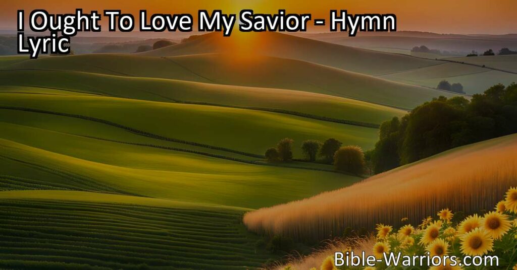 Express your love and gratitude for our Savior with this hymn. Experience the boundless love