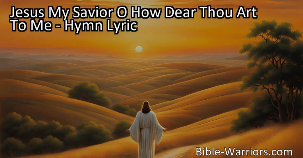 Explore the profound love and connection portrayed towards Jesus in this hymn