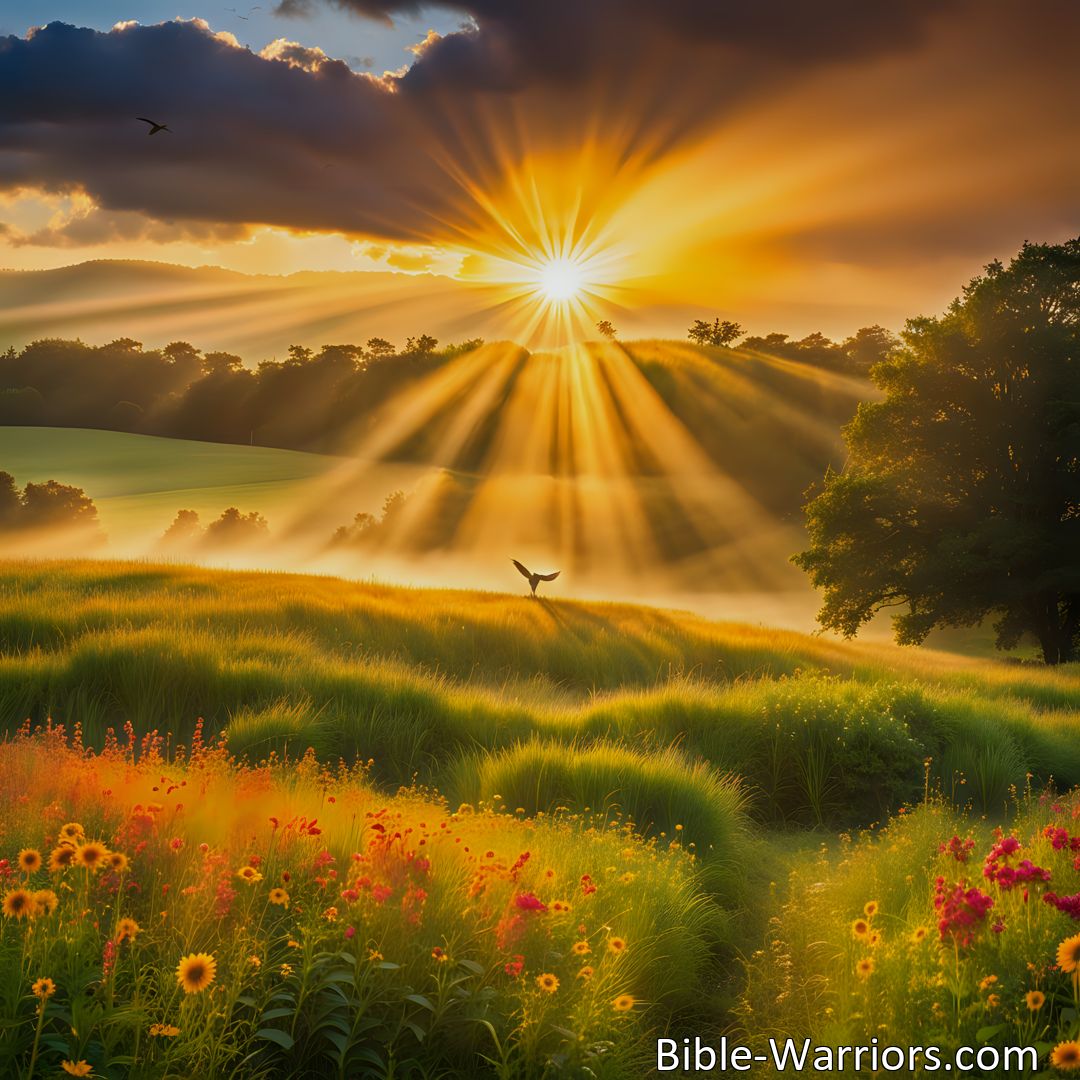 Freely Shareable Hymn Inspired Image Discover the Power of Golden Sunbeams: Finding Joy and Strength Amidst Life's Challenges. Embrace gratitude, seek beauty, and let love-light guide you through the storm.
