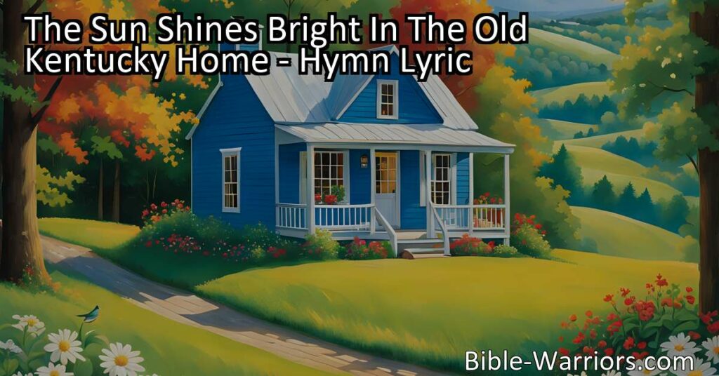 Discover the joy and warmth of the old Kentucky home where the sun shines bright. Sing along to the hymn that celebrates resilience and cherished memories. Embrace the spirit of this beloved land.