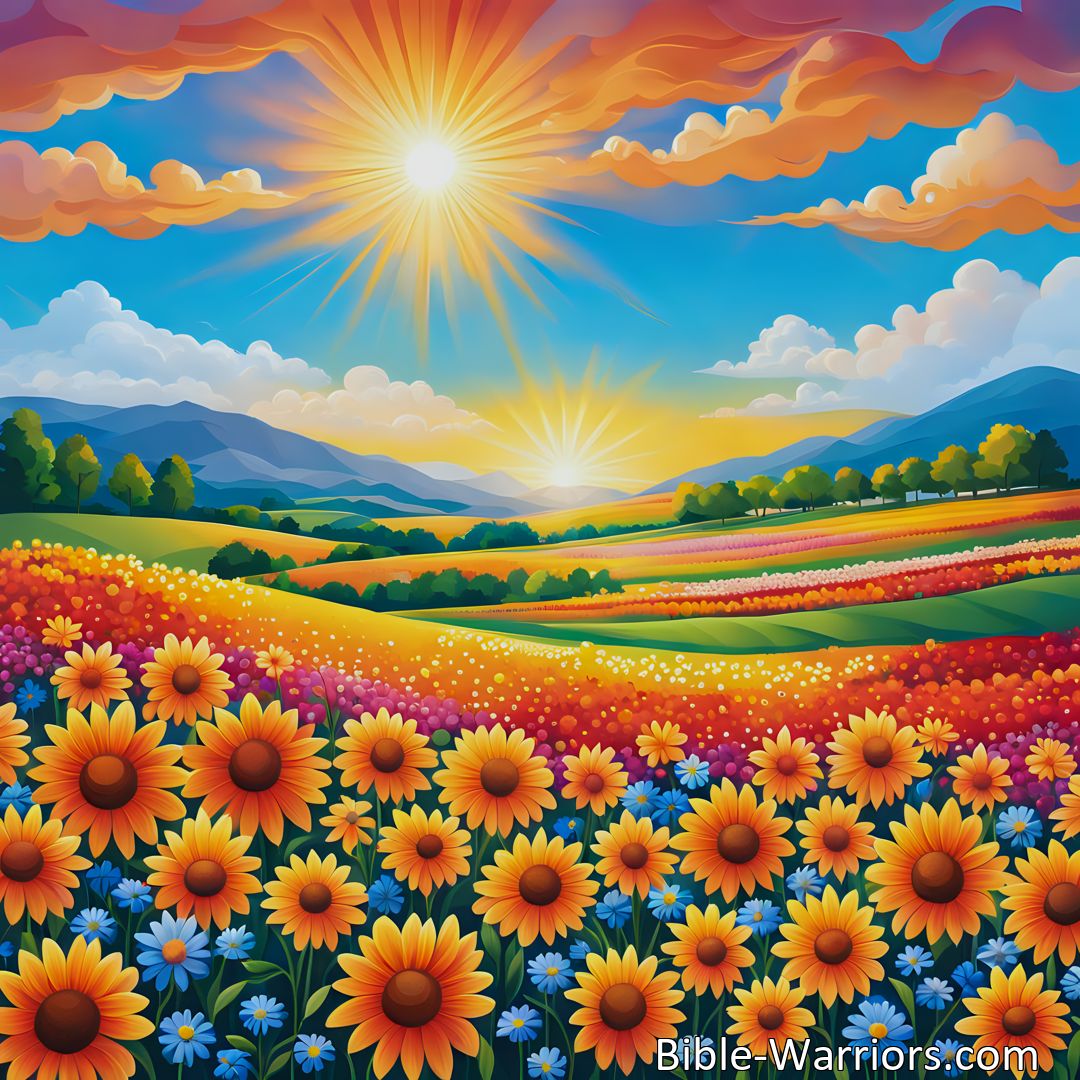 Freely Shareable Hymn Inspired Image Discover the joy and power of sunshine in your life. Find happiness even on the cloudiest days. Be the sunshine that brightens the world.