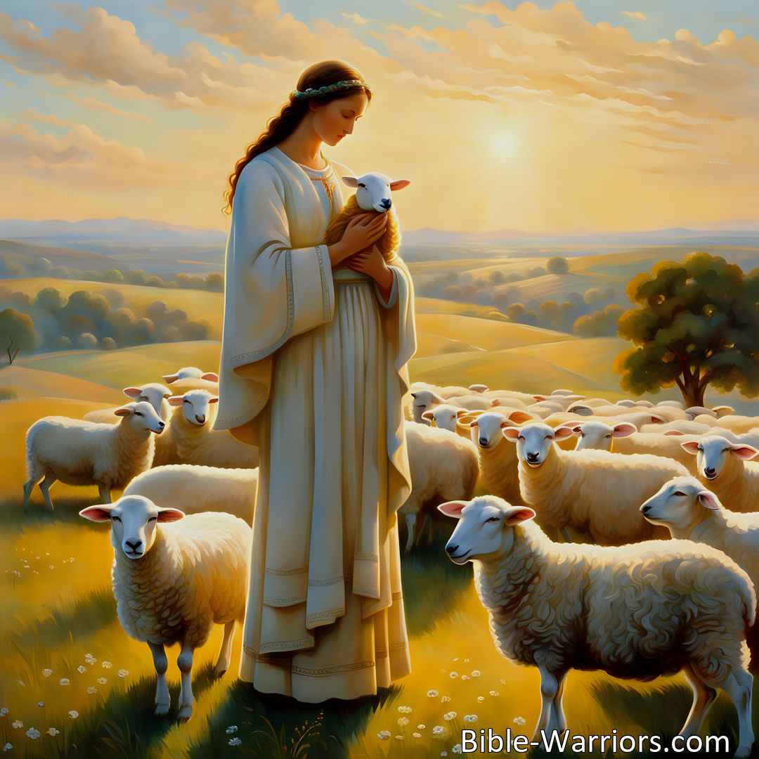 Freely Shareable Hymn Inspired Image Discover the guidance and protection of Jesus, our Shepherd. Hear His reassuring voice leading you to greener pastures and offering safety through life's challenges. Find comfort and peace in His presence. Follow His voice and trust His guidance.