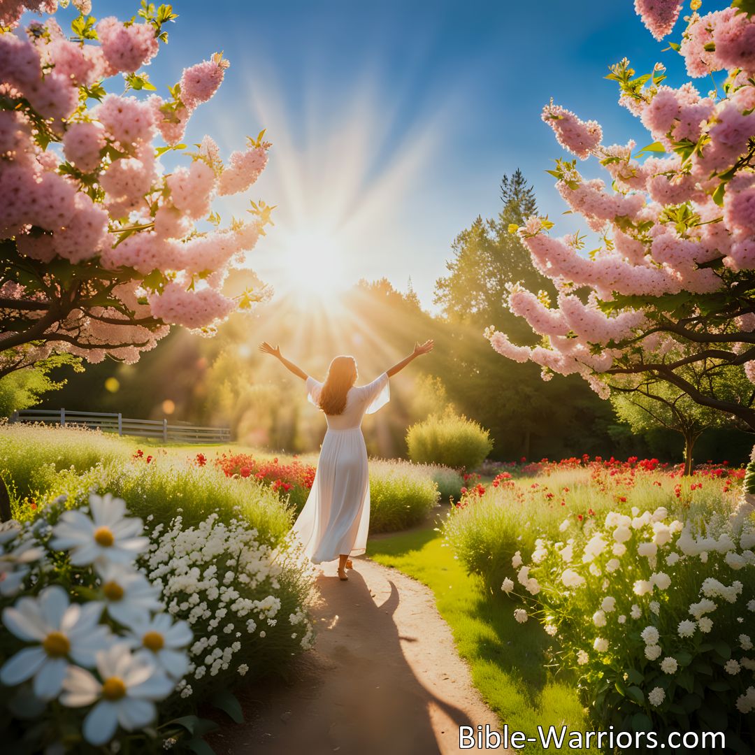 Freely Shareable Hymn Inspired Image Experience the love and beauty of Jesus' garden. Grow and flourish like vibrant flowers in His care. Love and trust Him to thrive in His presence.